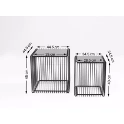 KARE Design Beistelltisch Wire Square Schwarz (2/Set) 45X45Cm- Tische