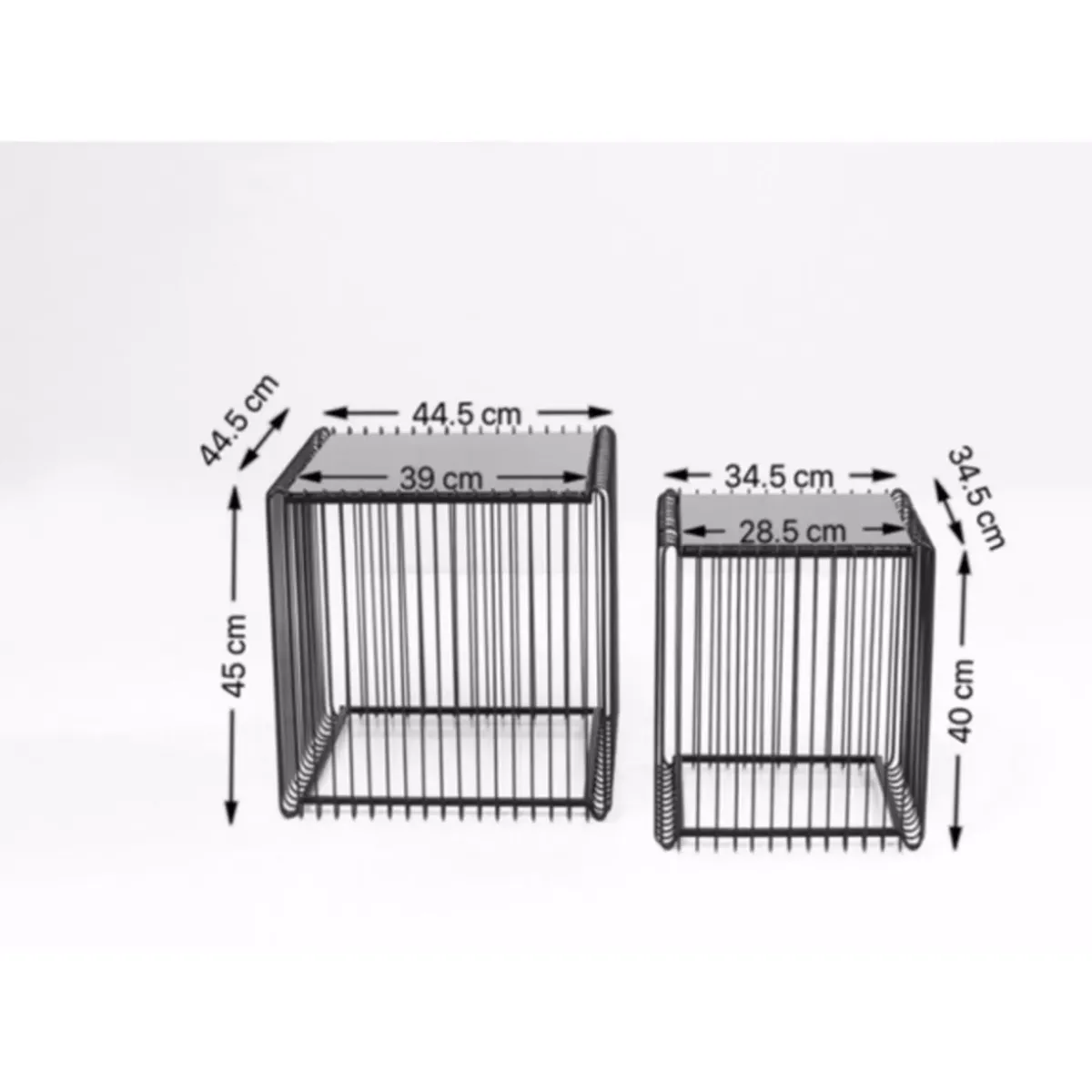 KARE Design Beistelltisch Wire Square Schwarz (2/Set) 45X45Cm- Tische