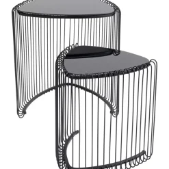 KARE Design Beistelltisch Wire Triangle Schwarz (2/Set)- Tische
