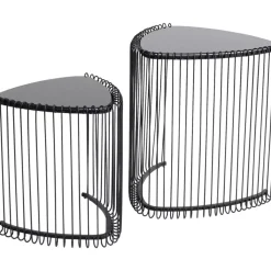 KARE Design Beistelltisch Wire Triangle Schwarz (2/Set)- Tische