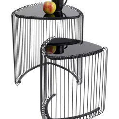 KARE Design Beistelltisch Wire Triangle Schwarz (2/Set)- Tische