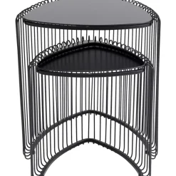 KARE Design Beistelltisch Wire Triangle Schwarz (2/Set)- Tische