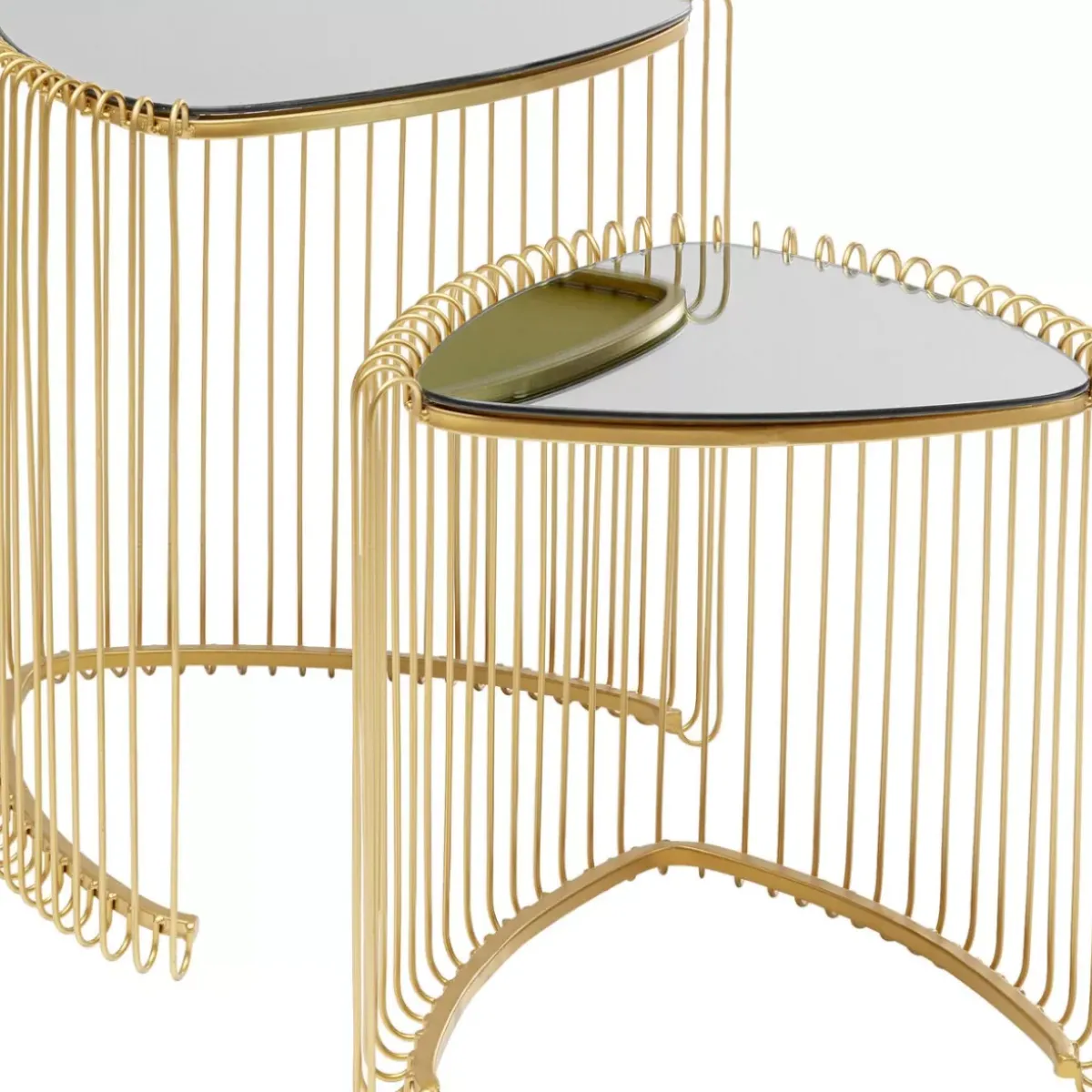 KARE Design Beistelltisch Wire Triangle Gold (2/Set)- Tische