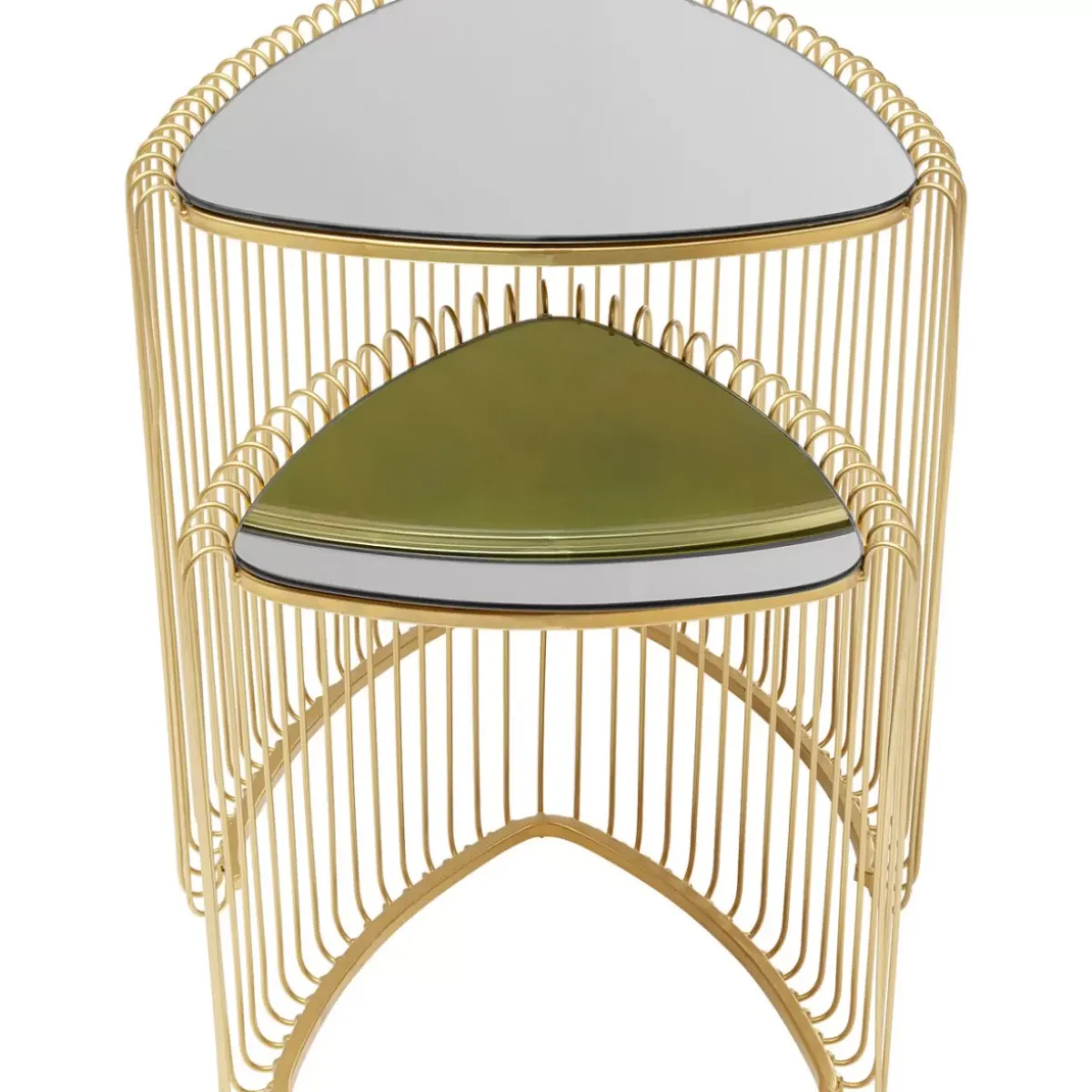 KARE Design Beistelltisch Wire Triangle Gold (2/Set)- Tische