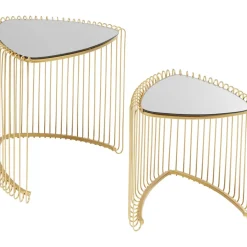 KARE Design Beistelltisch Wire Triangle Gold (2/Set)- Tische