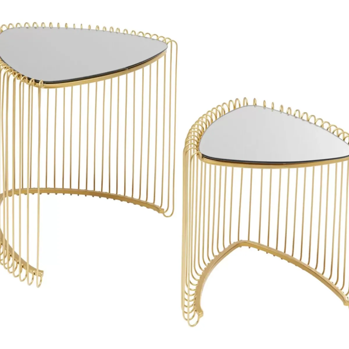 KARE Design Beistelltisch Wire Triangle Gold (2/Set)- Tische