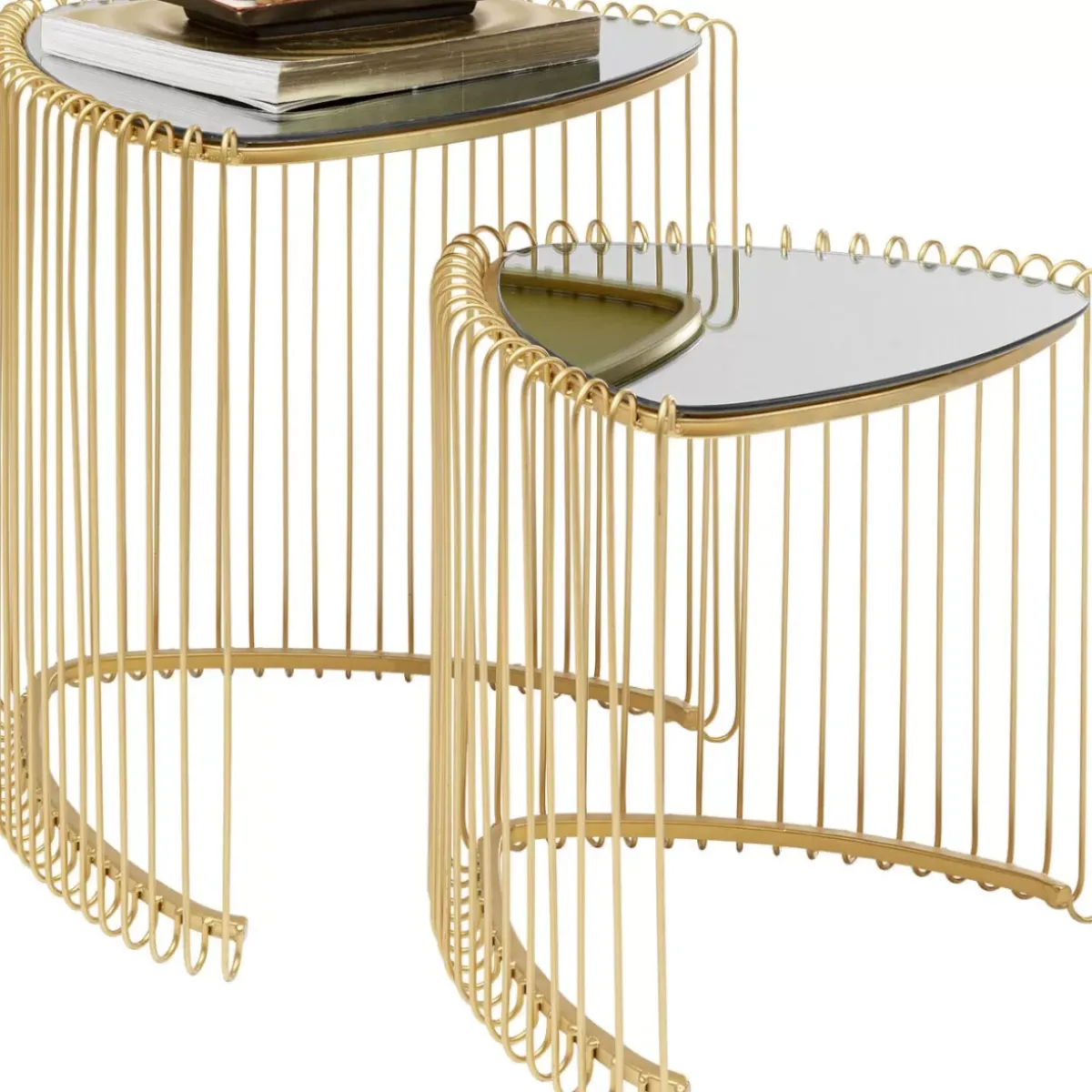 KARE Design Beistelltisch Wire Triangle Gold (2/Set)- Tische