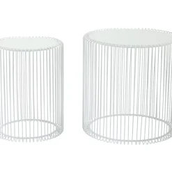 KARE Design Beistelltisch Wire White (2/Set) O44Cm- Tische