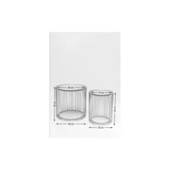 KARE Design Beistelltisch Wire White (2/Set) O44Cm- Tische