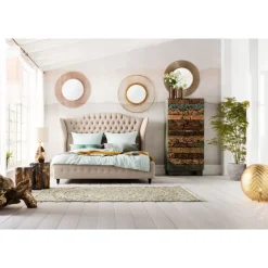 KARE Design Bett City Spirit Linen Natural 180X200Cm- Betten