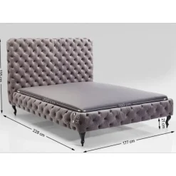 KARE Design Bett Desire Hoch Silbergrau 160X200 Cm- Betten