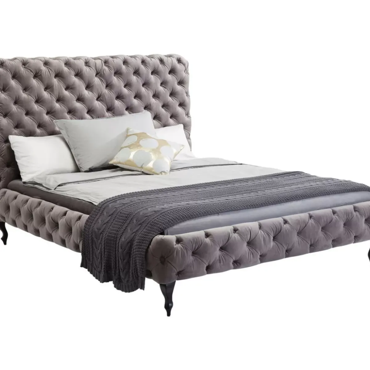 KARE Design Bett Desire Hoch Silbergrau 160X200 Cm- Betten