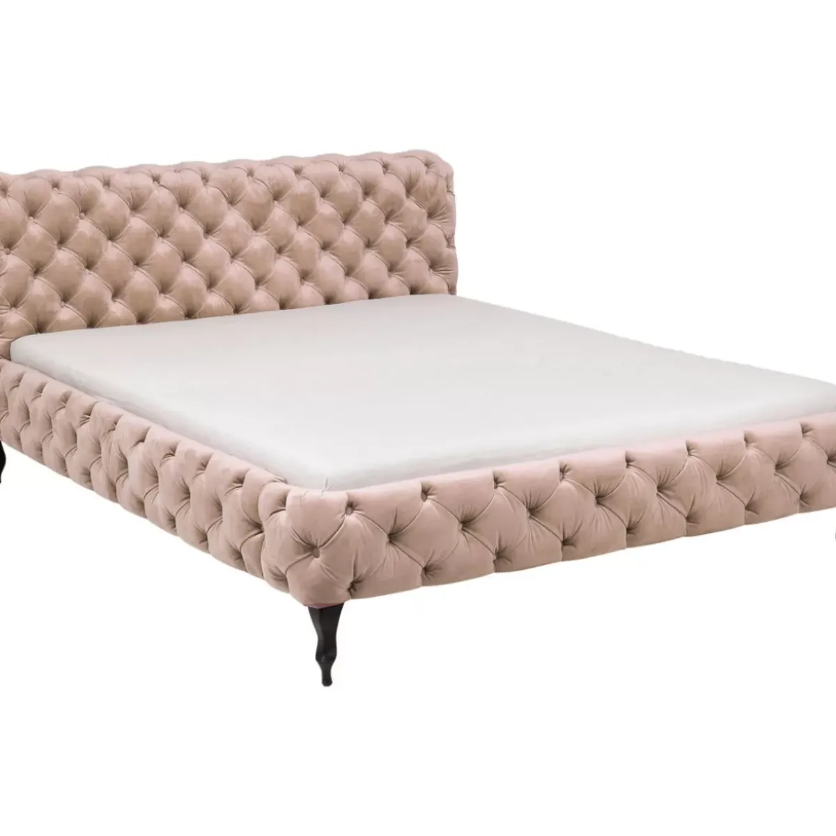 KARE Design Bett Desire Velvet Ecru 160X200Cm- Betten