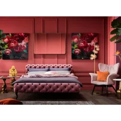 KARE Design Bett Desire Velvet Rose 160X200Cm- Betten