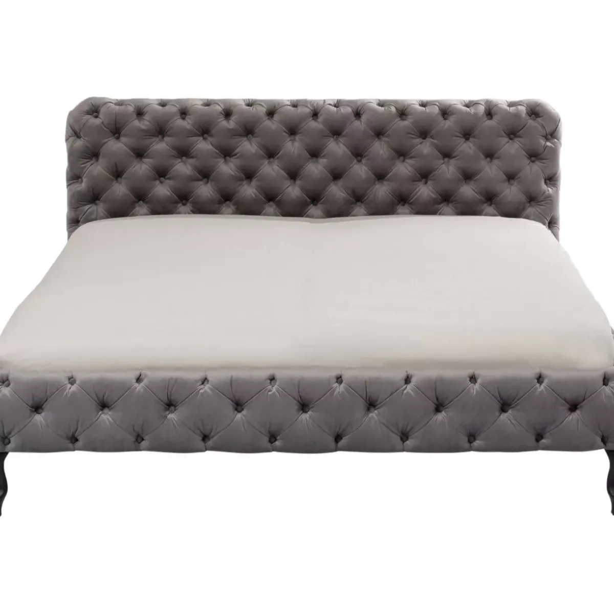 KARE Design Bett Desire Velvet Silbergrau 160X200 Cm- Betten