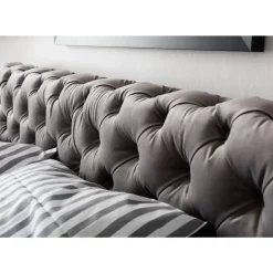 KARE Design Bett Desire Velvet Silbergrau 160X200 Cm- Betten