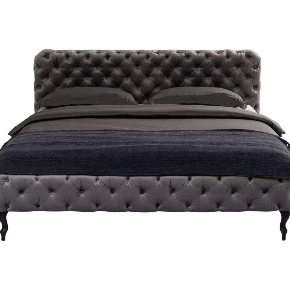 KARE Design Bett Desire Velvet Silbergrau 160X200 Cm- Betten