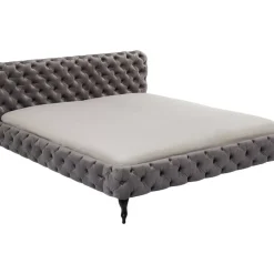 KARE Design Bett Desire Velvet Silbergrau 200X200Cm- Betten