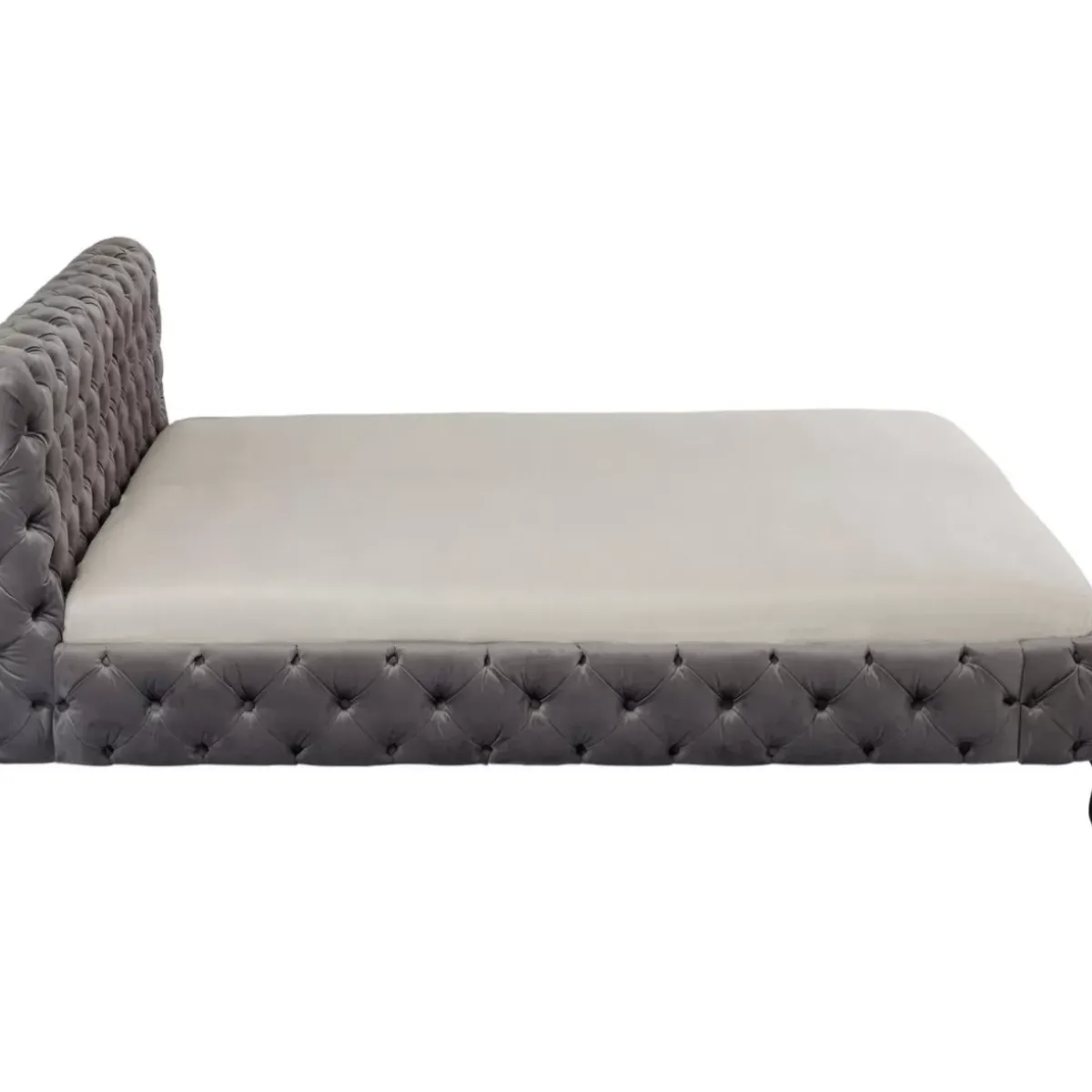 KARE Design Bett Desire Velvet Silbergrau 200X200Cm- Betten