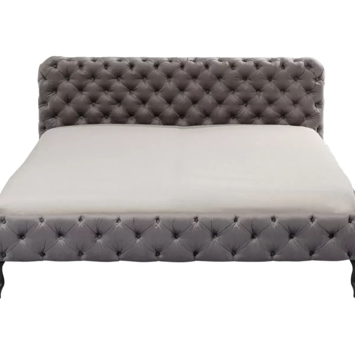 KARE Design Bett Desire Velvet Silbergrau 180X200 Cm- Betten