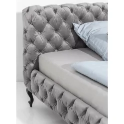 KARE Design Bett Desire Velvet Silbergrau 180X200 Cm- Betten