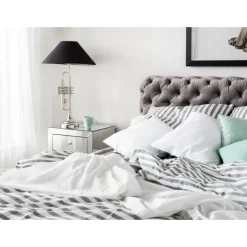 KARE Design Bett Desire Velvet Silbergrau 180X200 Cm- Betten