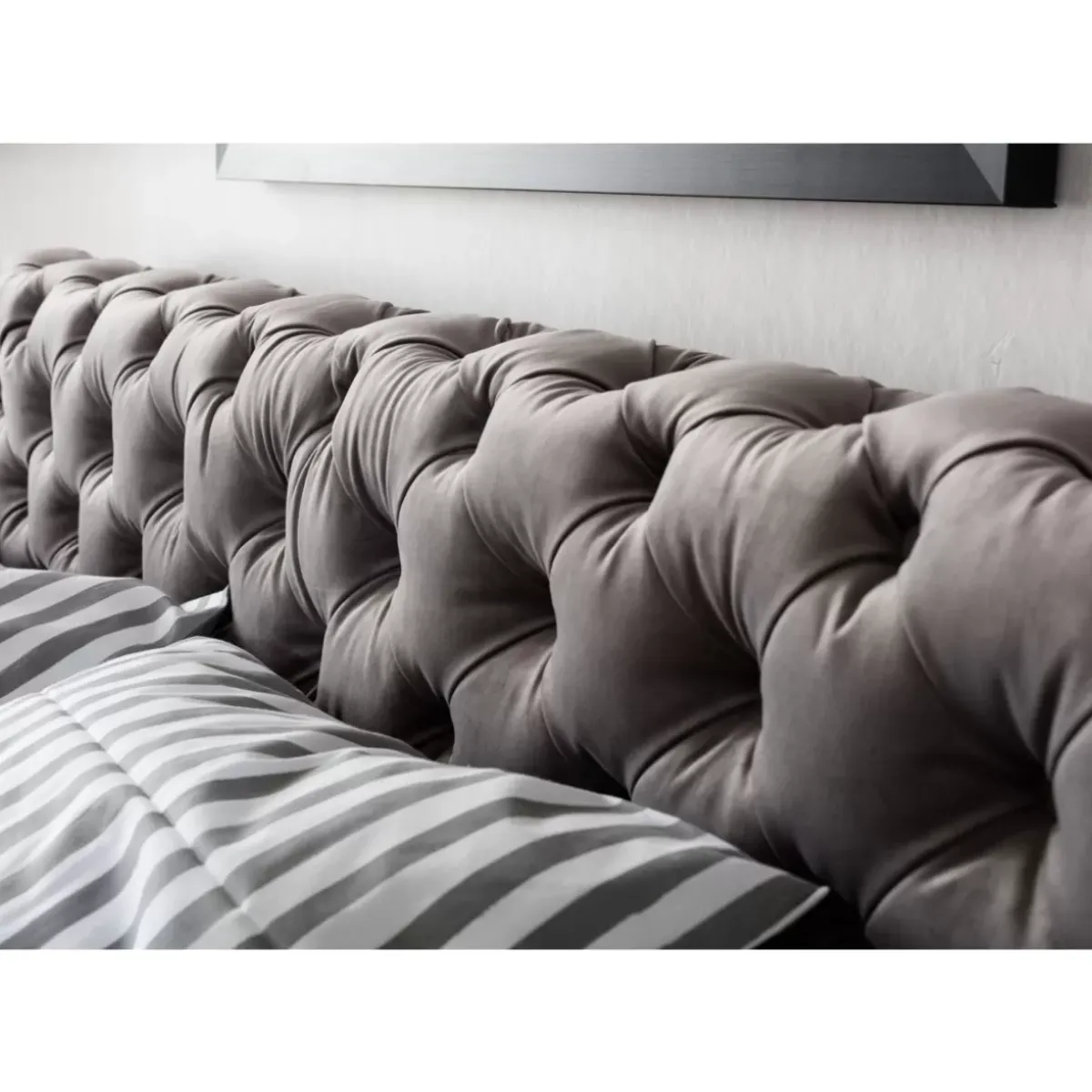 KARE Design Bett Desire Velvet Silbergrau 180X200 Cm- Betten