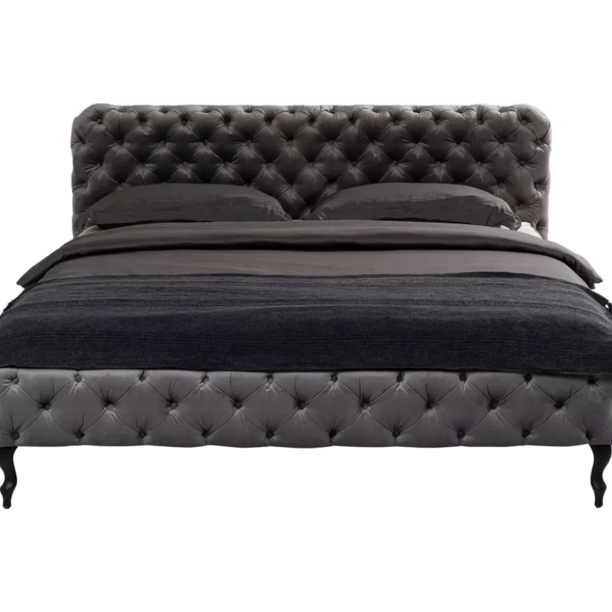 KARE Design Bett Desire Velvet Silbergrau 180X200 Cm- Betten