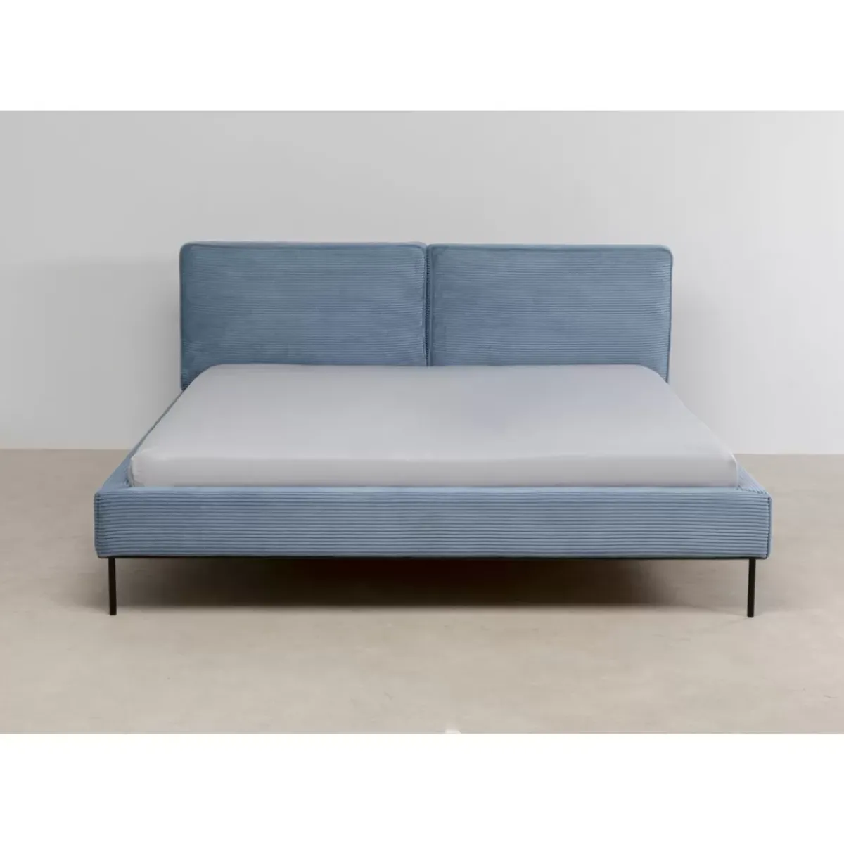 KARE Design Bett East Side Cord Blau 180X200Cm- Betten