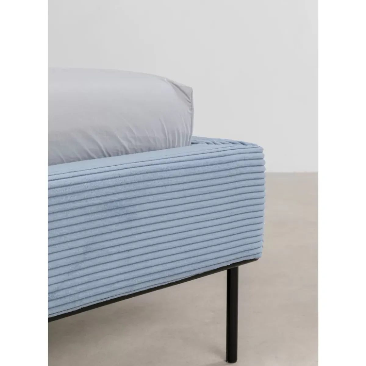 KARE Design Bett East Side Cord Blau 180X200Cm- Betten