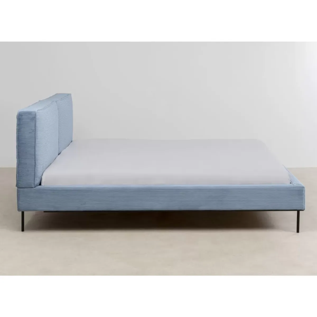 KARE Design Bett East Side Cord Blau 180X200Cm- Betten