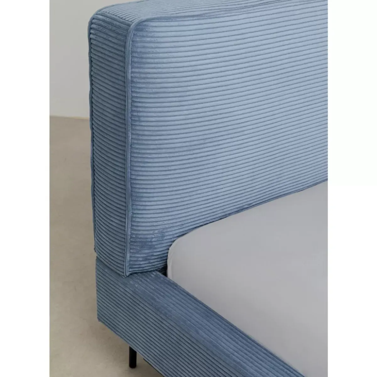 KARE Design Bett East Side Cord Blau 160X200Cm- Betten