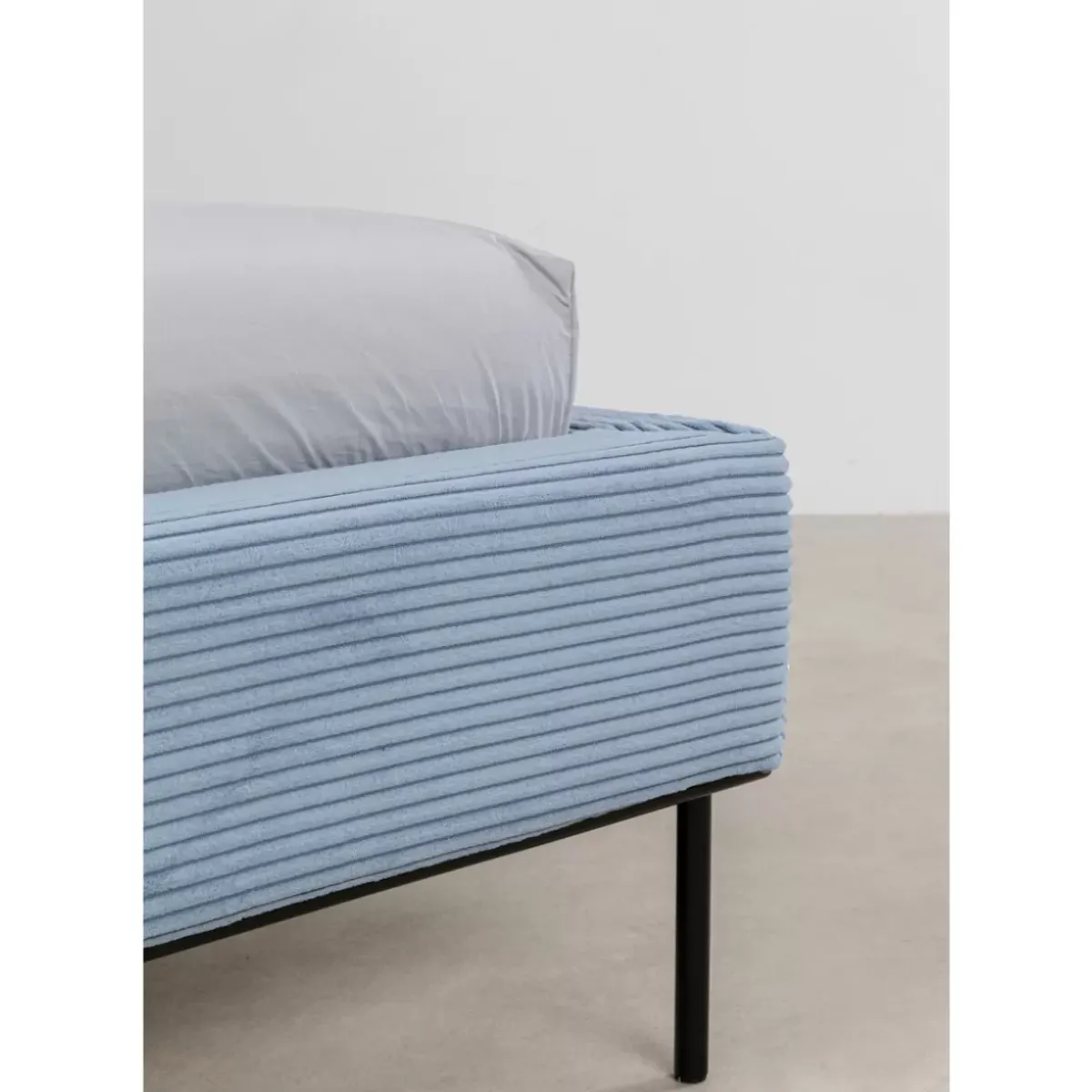 KARE Design Bett East Side Cord Blau 160X200Cm- Betten