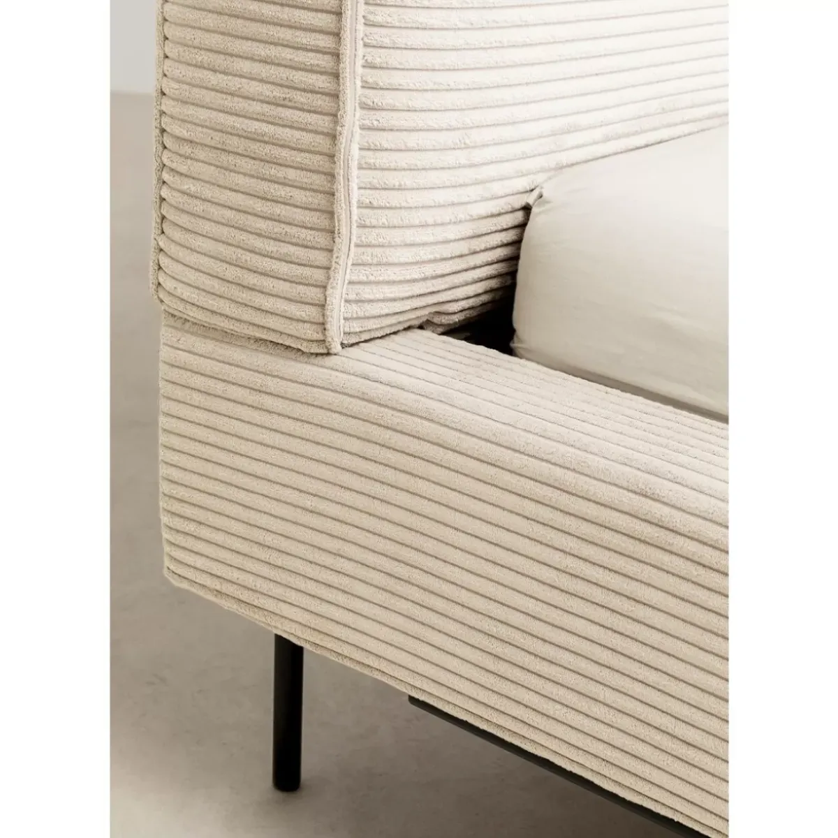 KARE Design Bett East Side Cord Creme 160X200Cm- Betten