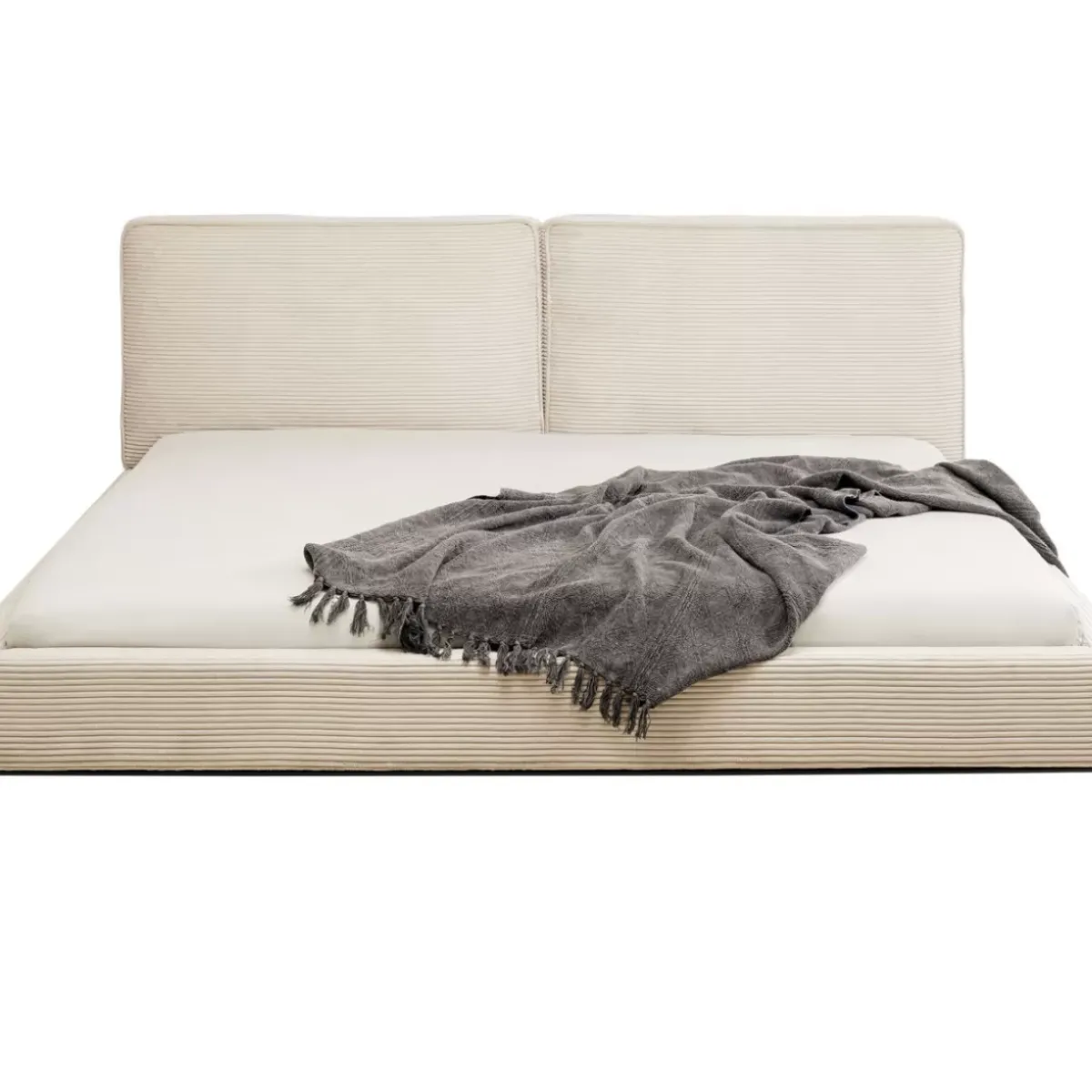 KARE Design Bett East Side Cord Creme 160X200Cm- Betten