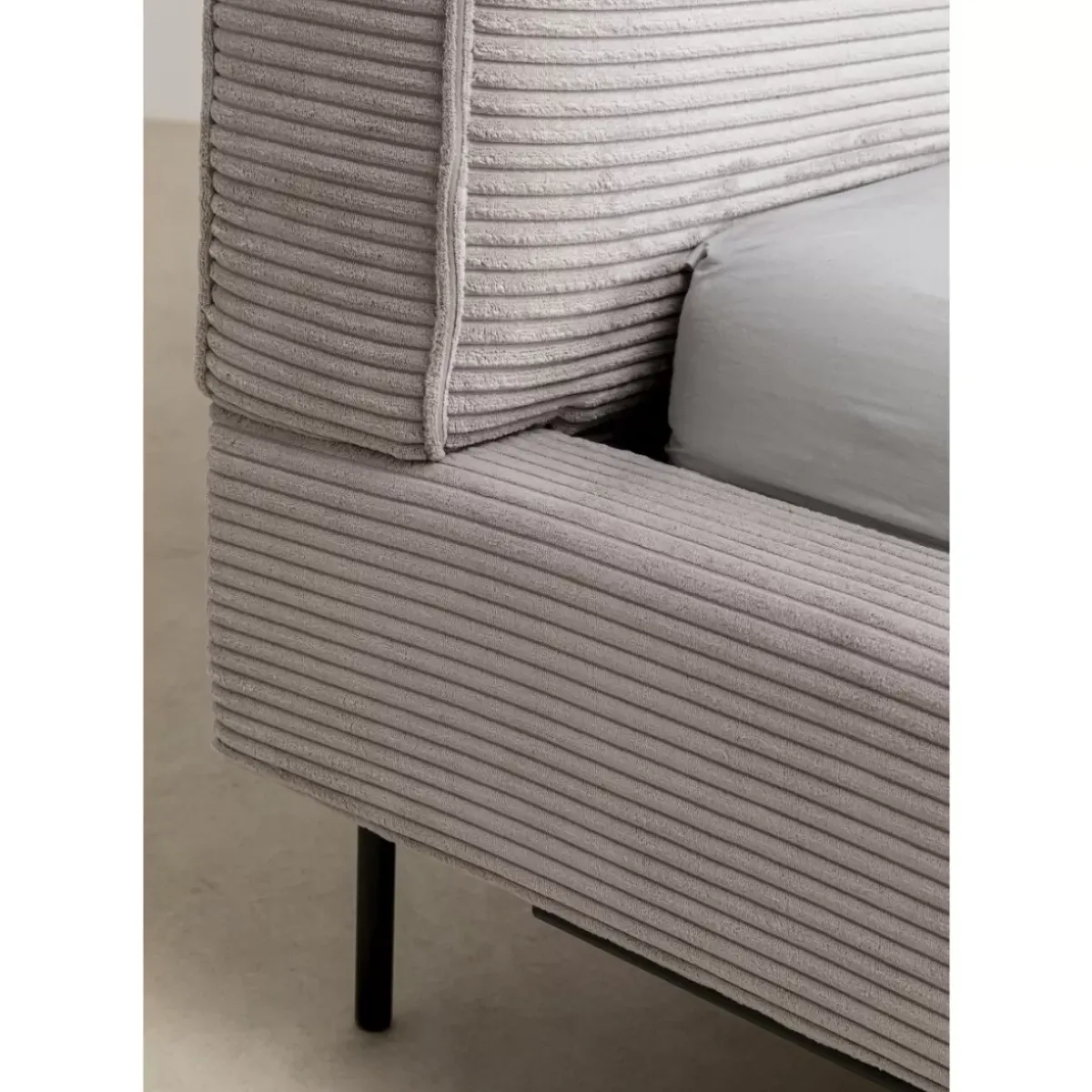 KARE Design Bett East Side Cord Grau 180X200Cm- Betten