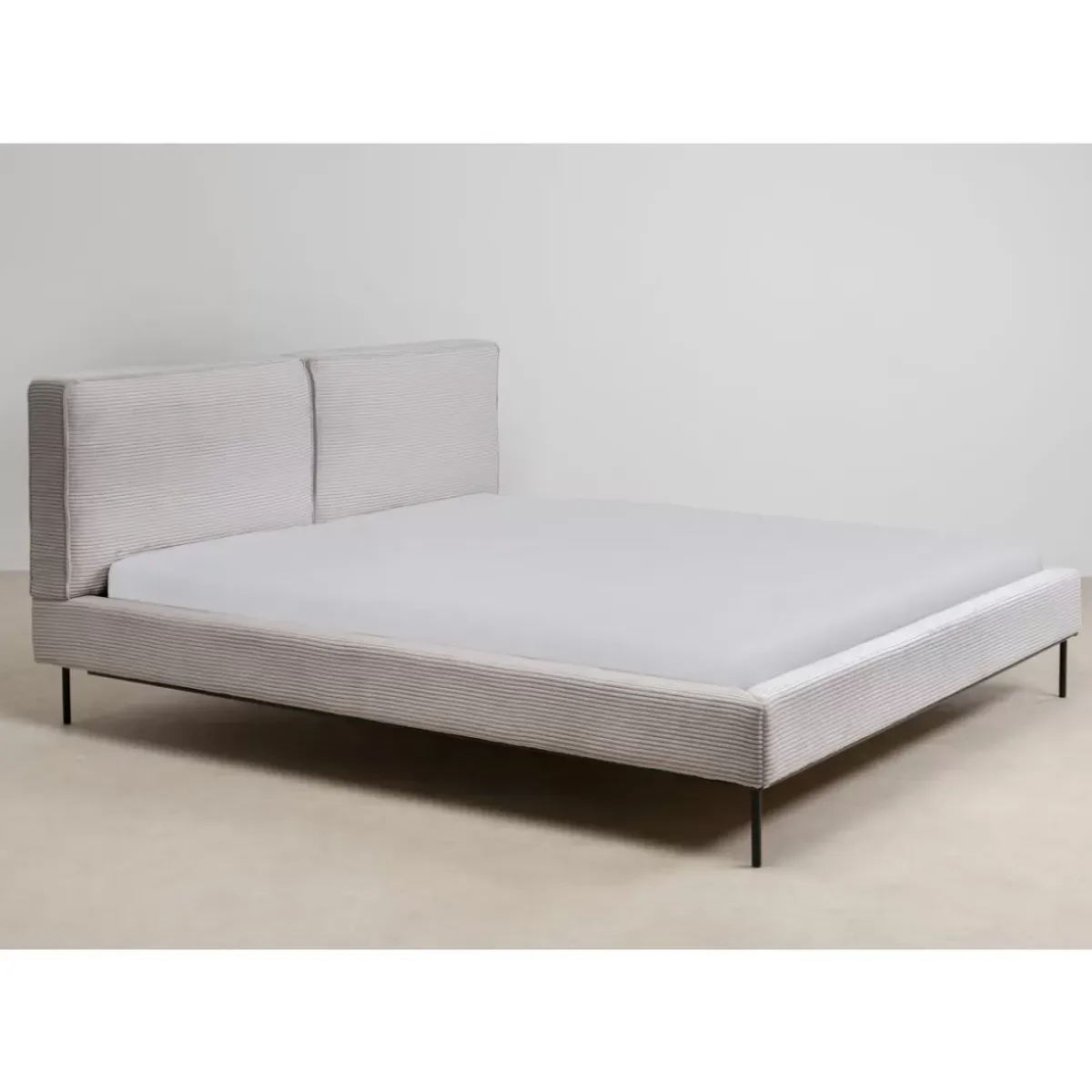 KARE Design Bett East Side Cord Grau 180X200Cm- Betten