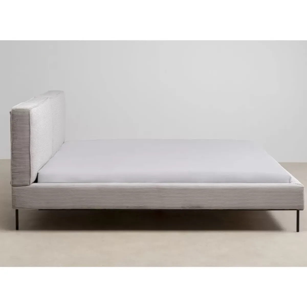 KARE Design Bett East Side Cord Grau 180X200Cm- Betten