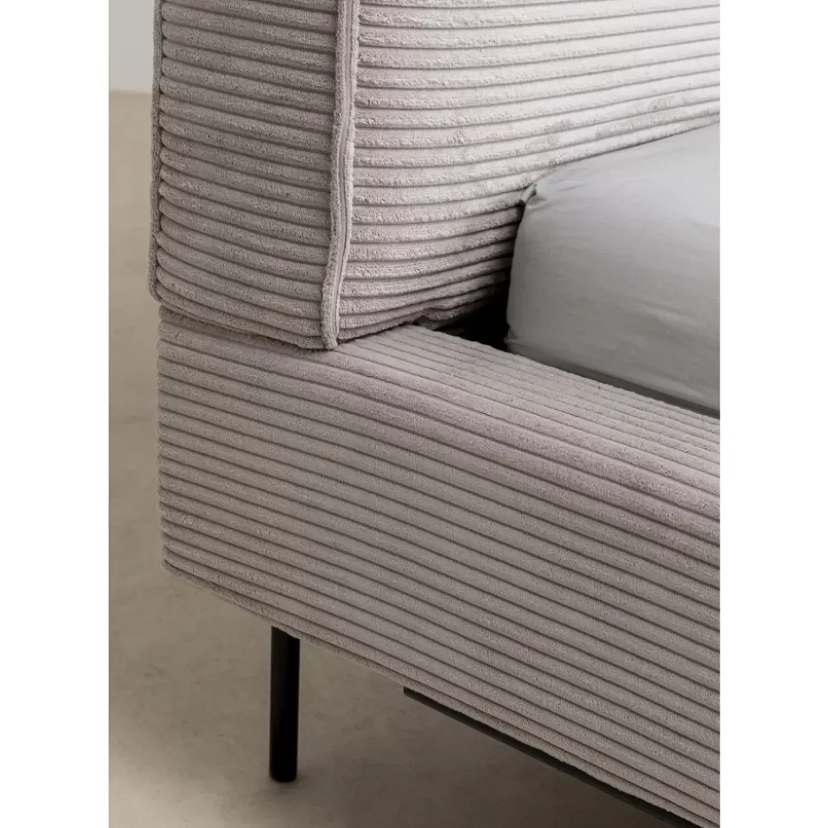 KARE Design Bett East Side Cord Grau 160X200Cm- Betten