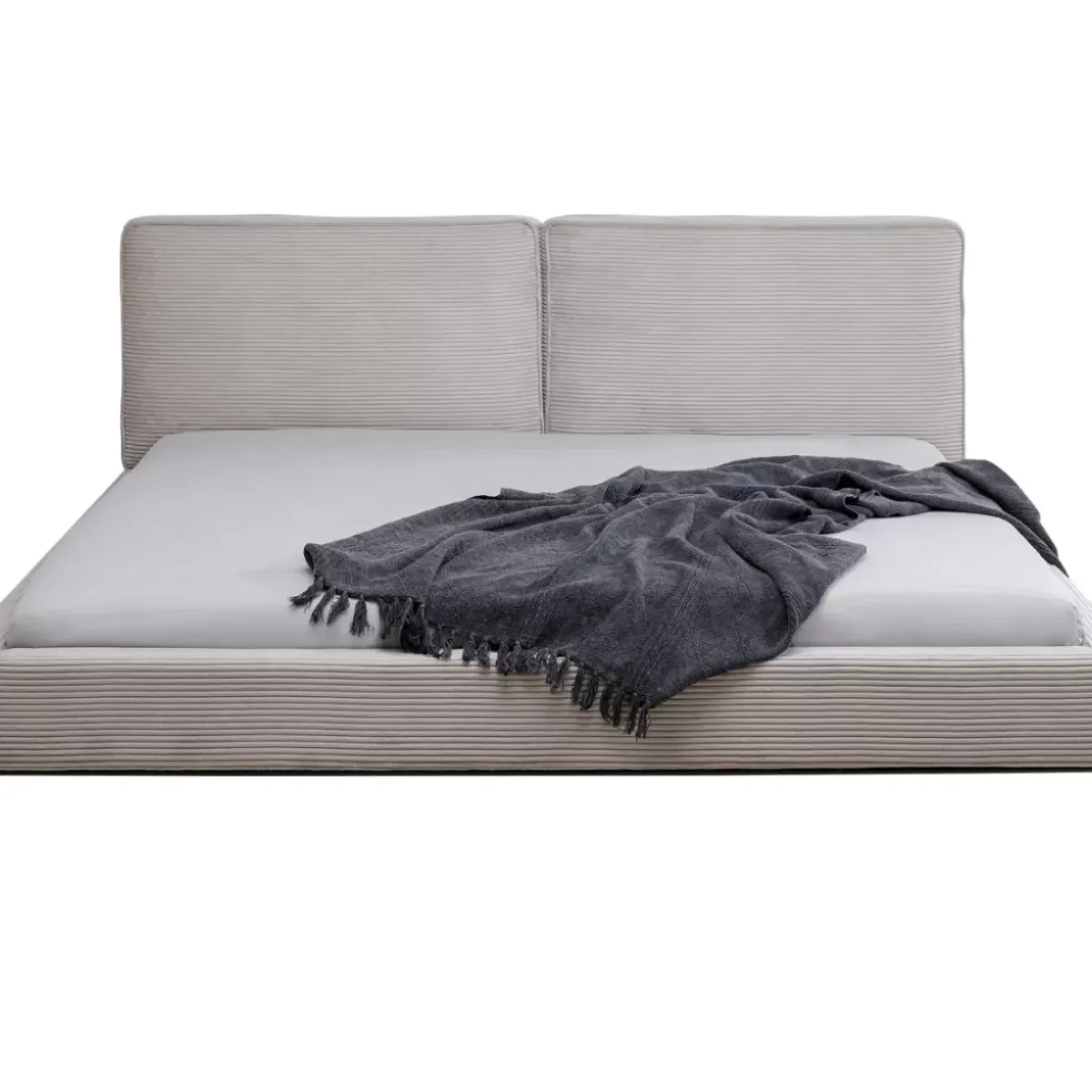 KARE Design Bett East Side Cord Grau 160X200Cm- Betten