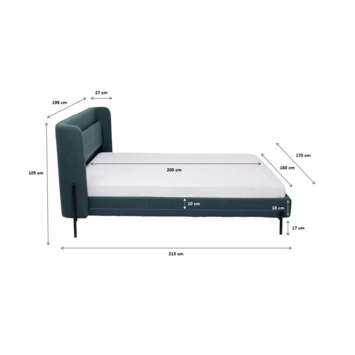 KARE Design Bett Tivoli Grun 160X200- Betten