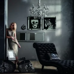 KARE Design Bild Frame Mirror Skull 100X100Cm- Bilder