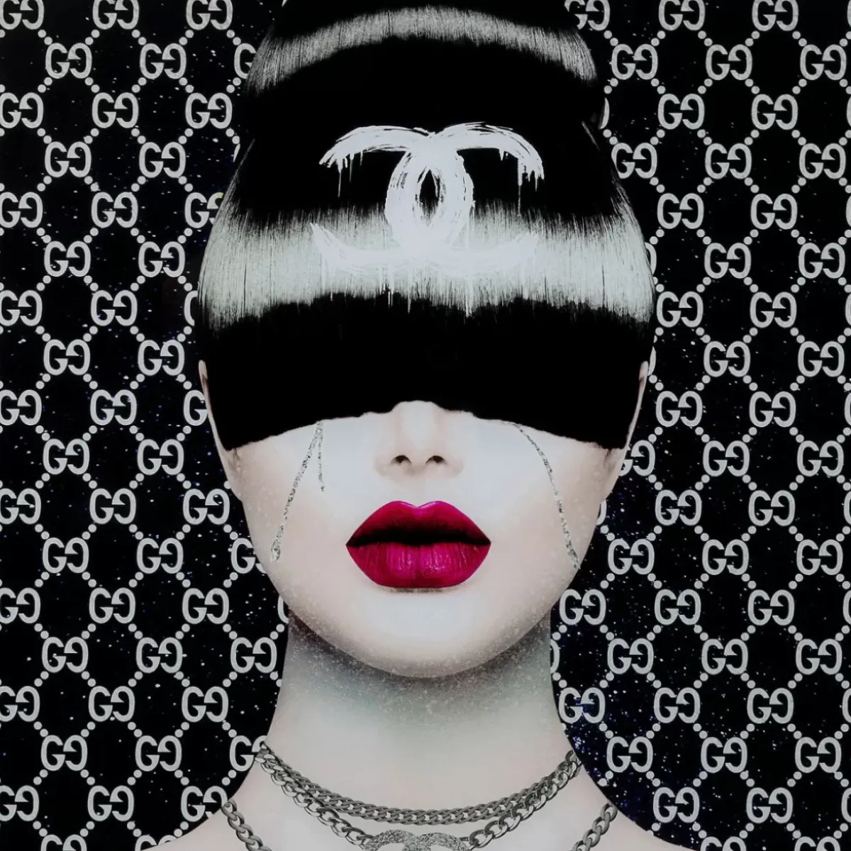 KARE Design Bild Glas Fashion Haircut 80X80- Bilder