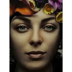 KARE Design Bild Glas Flower Art Lady 120X120Cm- Bilder