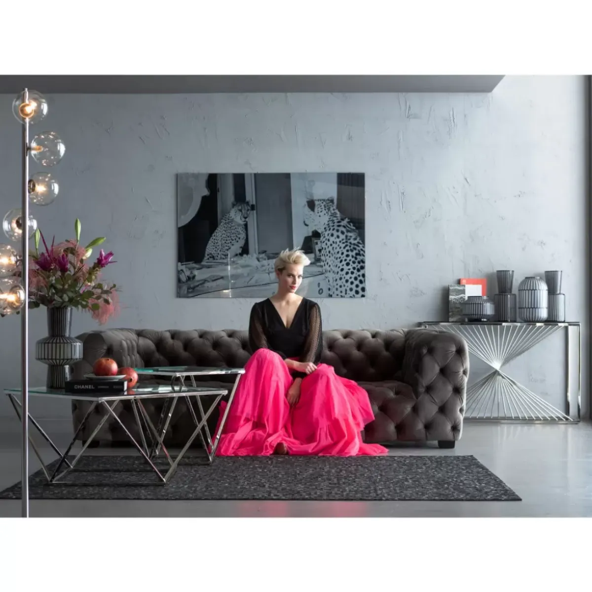 KARE Design Bild Glas Metallic Gepard 100X150- Bilder