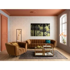 KARE Design Bild Glas Metallic Palms 180X120Cm- Bilder