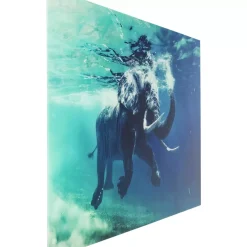 KARE Design Bild Glas Swimming Elephant 180X120Cm- Bilder