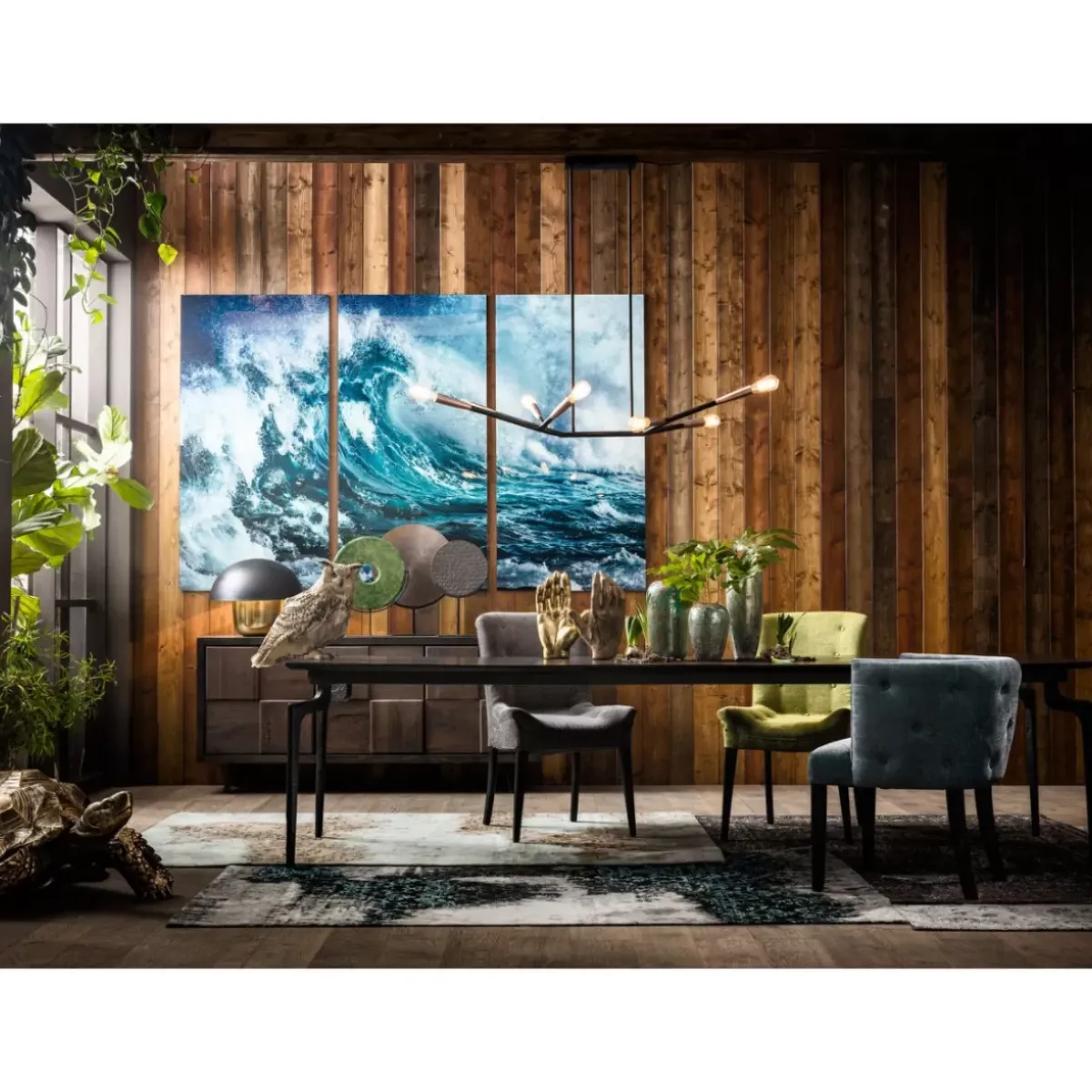 KARE Design Bild Glas Triptychon Wave 240X160Cm (3/Set)- Bilder