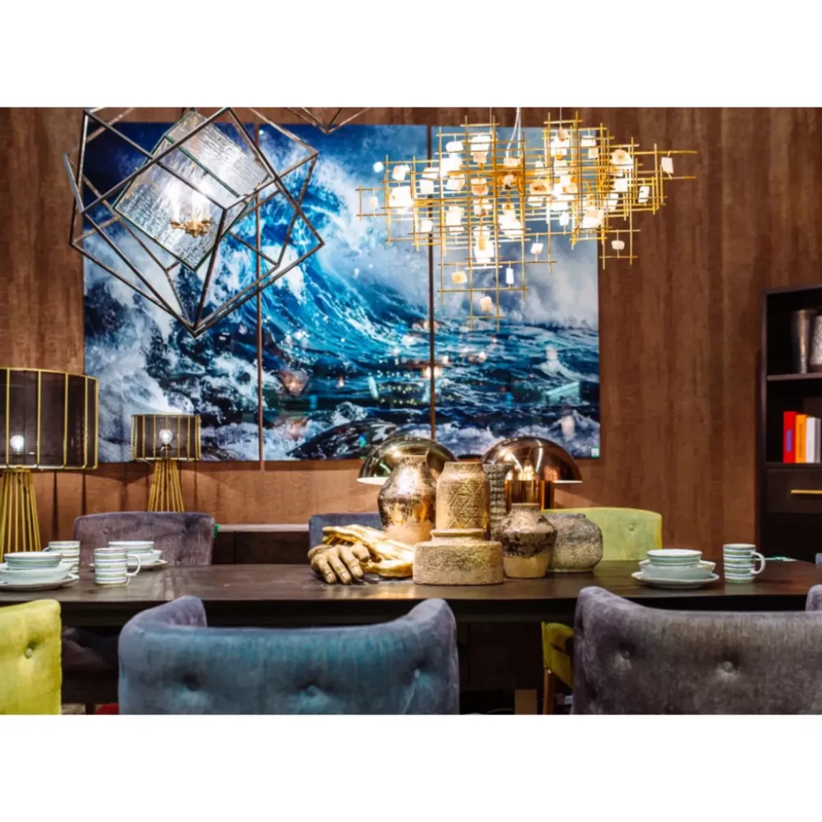 KARE Design Bild Glas Triptychon Wave 240X160Cm (3/Set)- Bilder