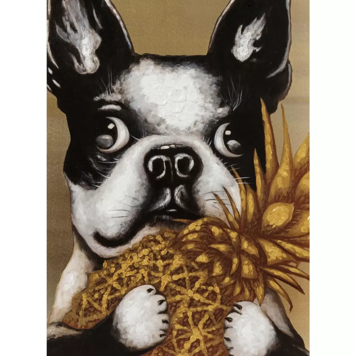 KARE Design Bild Touched Dog With Pineapple 80X80Cm- Bilder